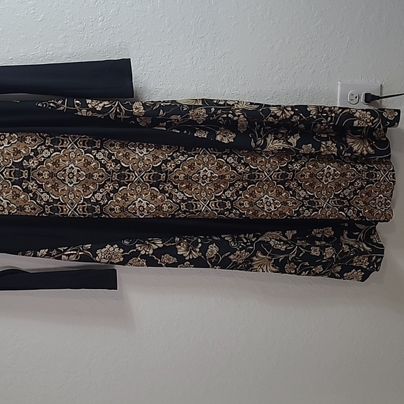 Soft Surroundings Elegant Black and Gold Long Sleeve Dress Maxi Size XS - Picture 3 of 11